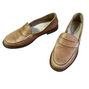 Sperry Seaport Camel/Tan Leather Slip-On Loafers w/ Penny Keeper Sz. 6.5 Casual‎